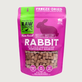 RAW DYNAMIC Freeze-Dried Raw Farm Raised Rabbit Recipe for Dogs