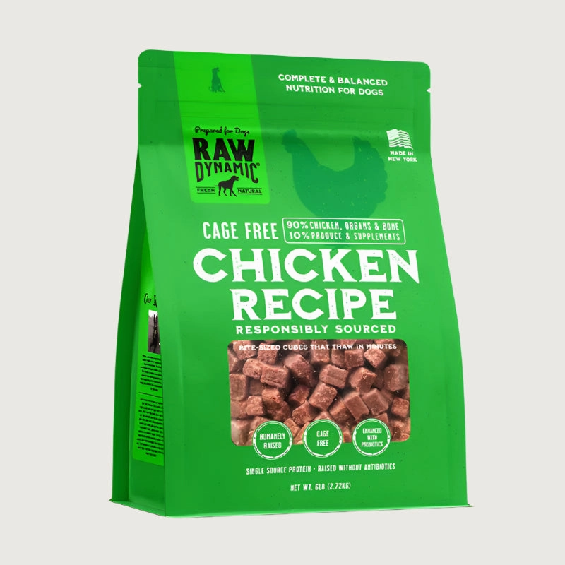RAW DYNAMIC Frozen Raw Cage Free Chicken Recipe for Dogs