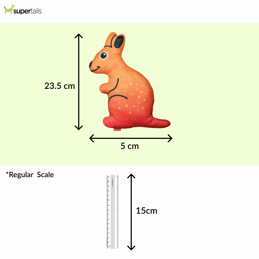 Red Dingo Durables Kangaroo Fetch Toy For Dogs (Orange)
