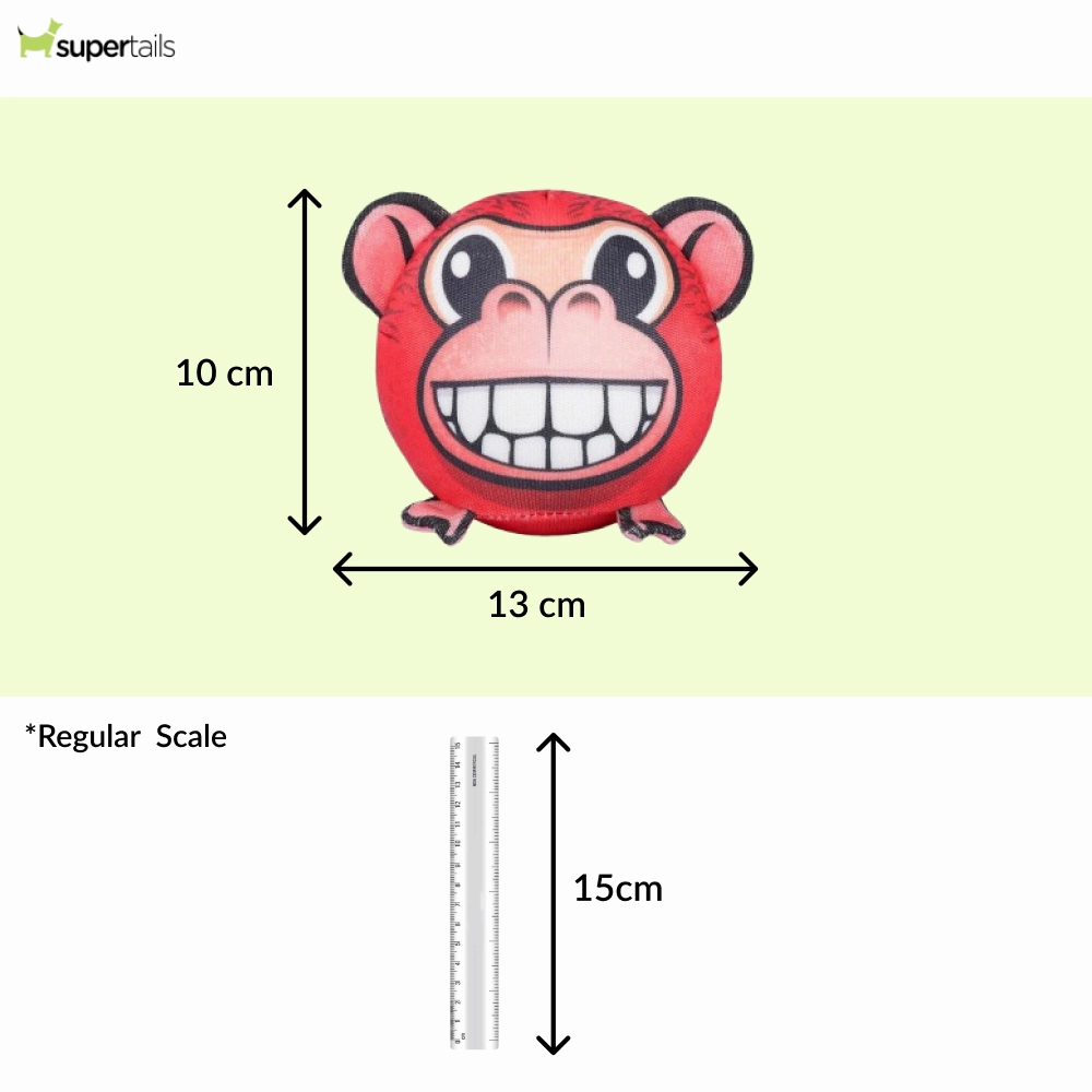 Red Dingo Durables Monkey Ball Toy For Dogs (Red)