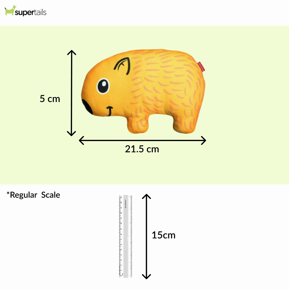 Red Dingo Durables Wombat Fetch Toy For Dogs (Yellow)