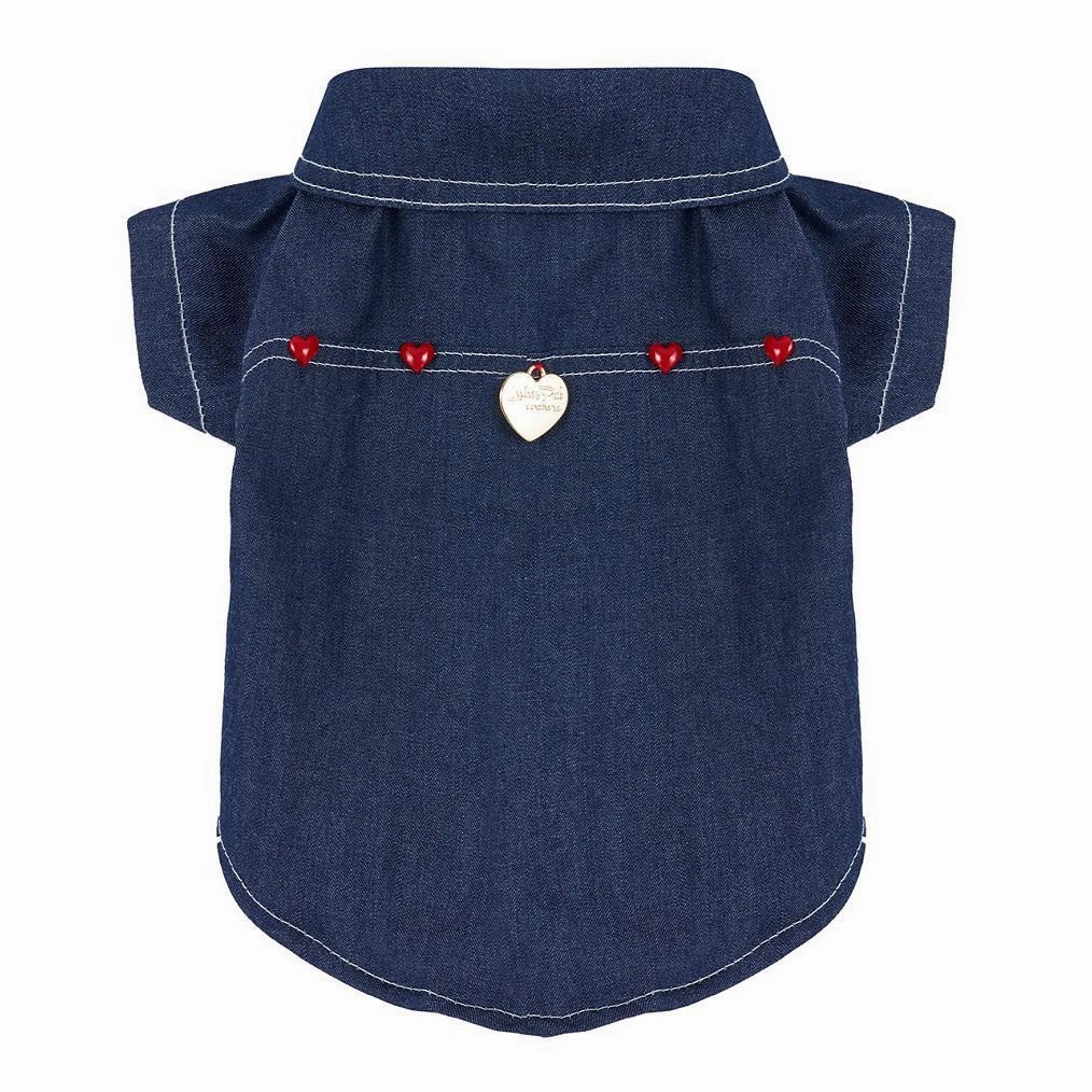 Red Hearts Boys Thin Dog Shirt