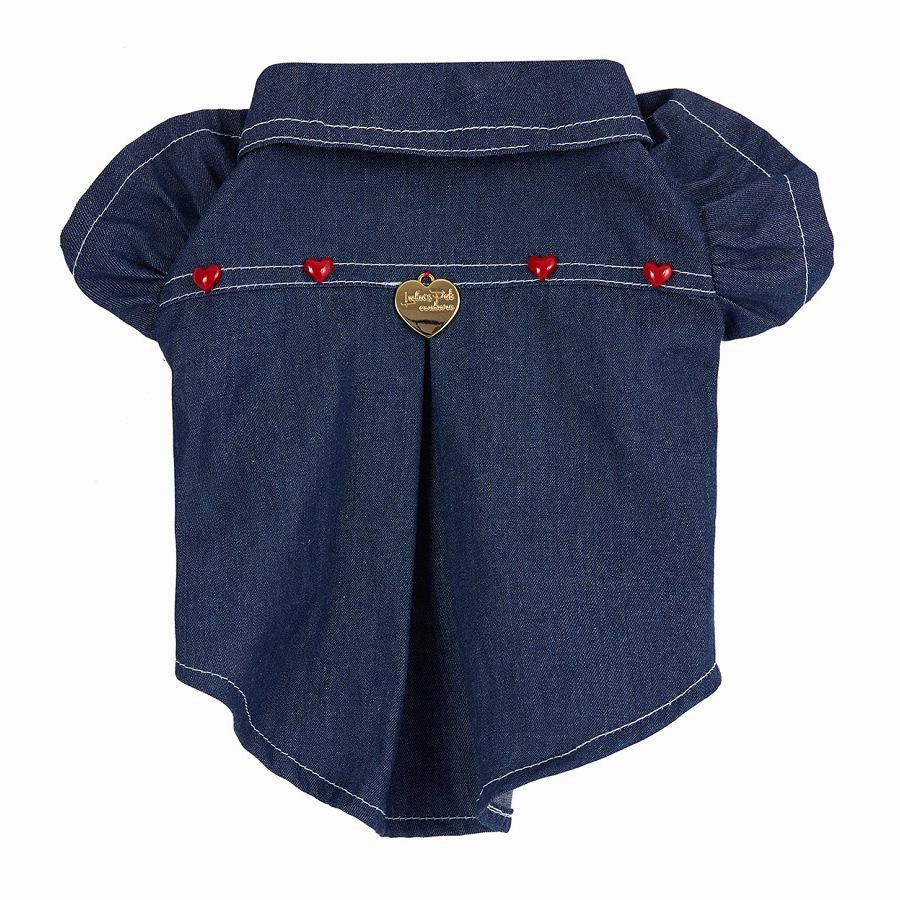 Red Hearts Girls Thin Dog Shirt