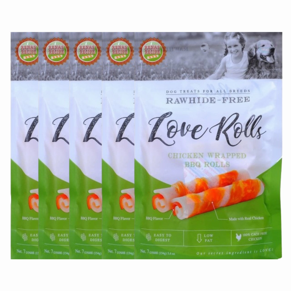 Rena Love Chicken Wrapped BBQ Rolls Dog Treats