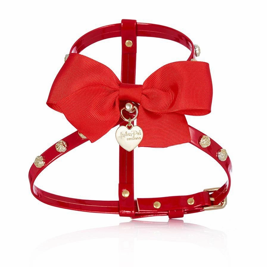 Roses Dog Harness Red