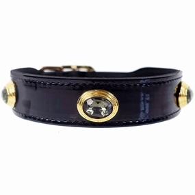 Royal Collection Dog Collar Black Patent