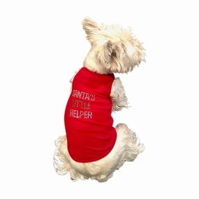 Santa's Little Helper Dog Tank Red