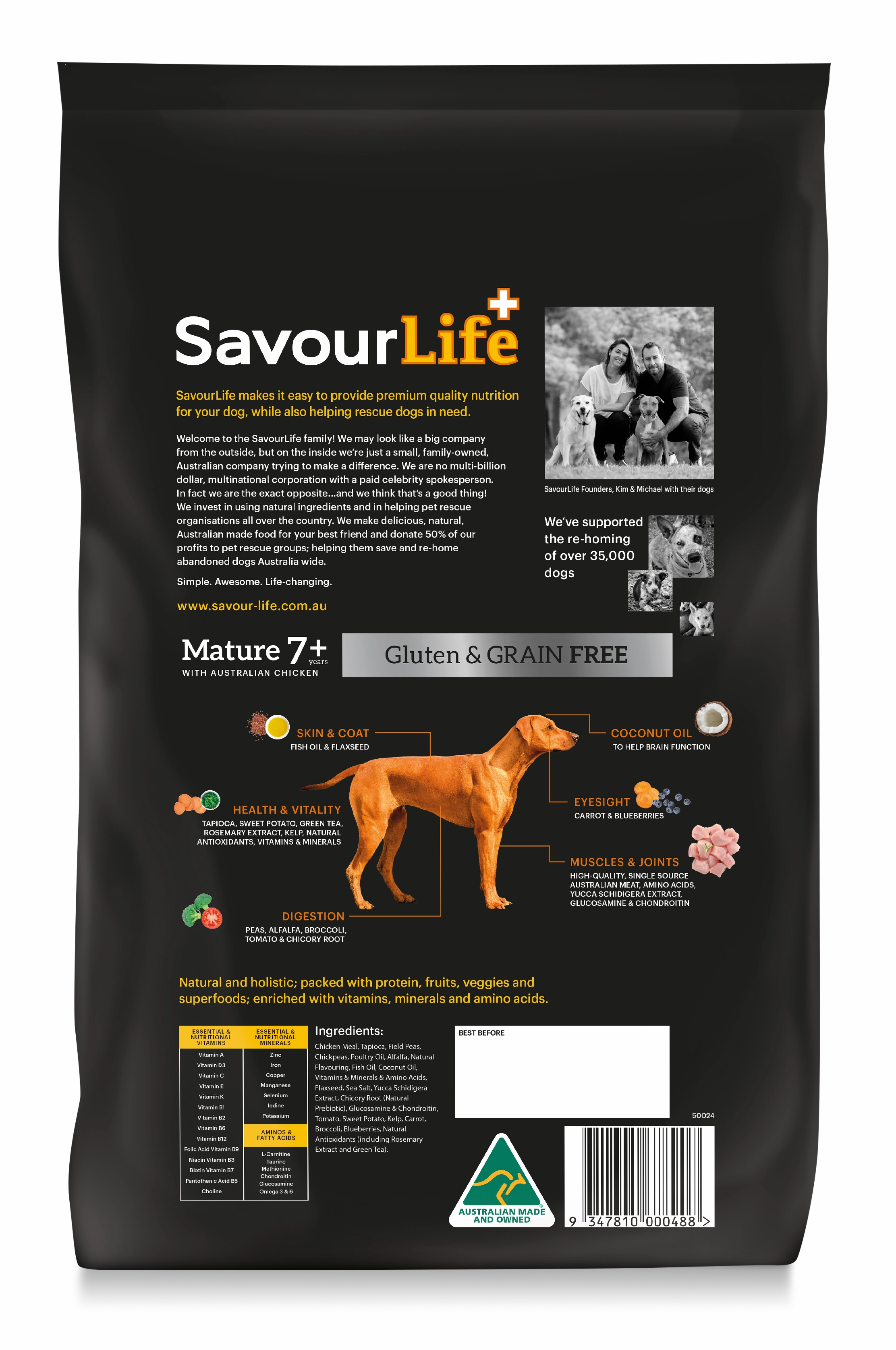 SavourLife - Grain Free Chicken Mature 7  Dog Dry Food (2.5kg)