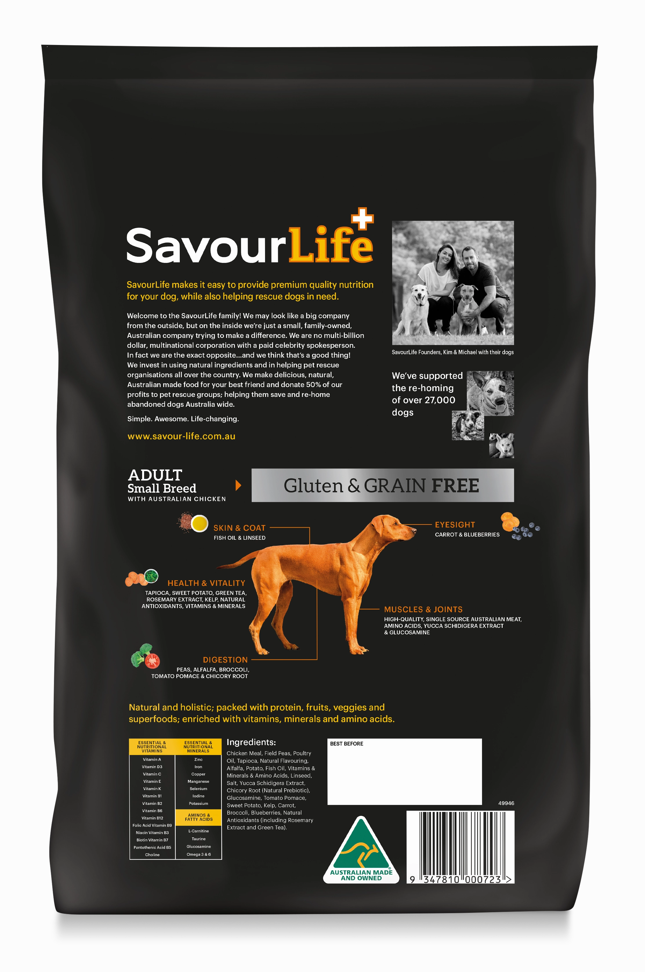 SavourLife - Grain Free Chicken Small Breed Dog Dry Food (2.5kg)