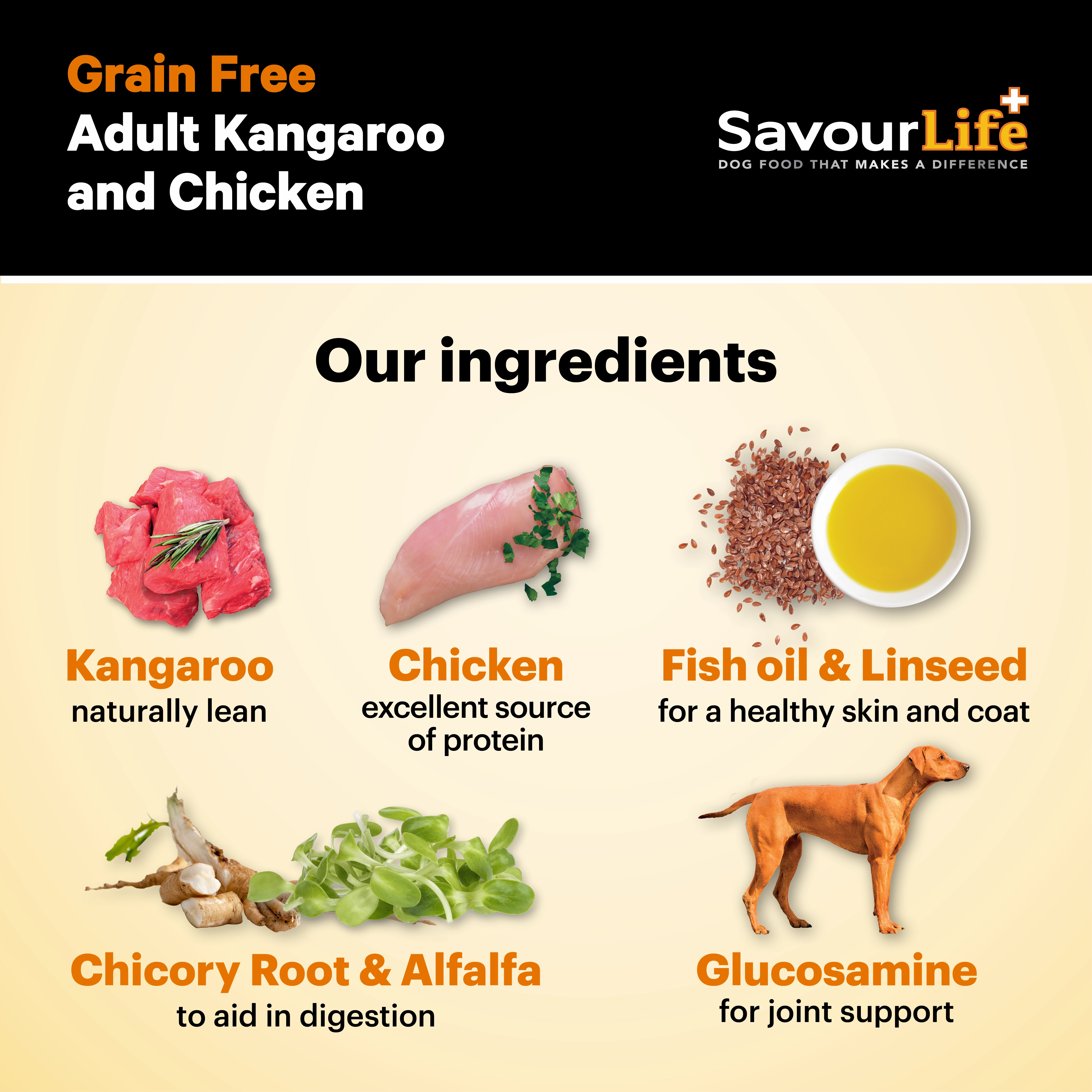 SavourLife - Grain Free Kangaroo & Chicken Dog Dry Food (10kg)