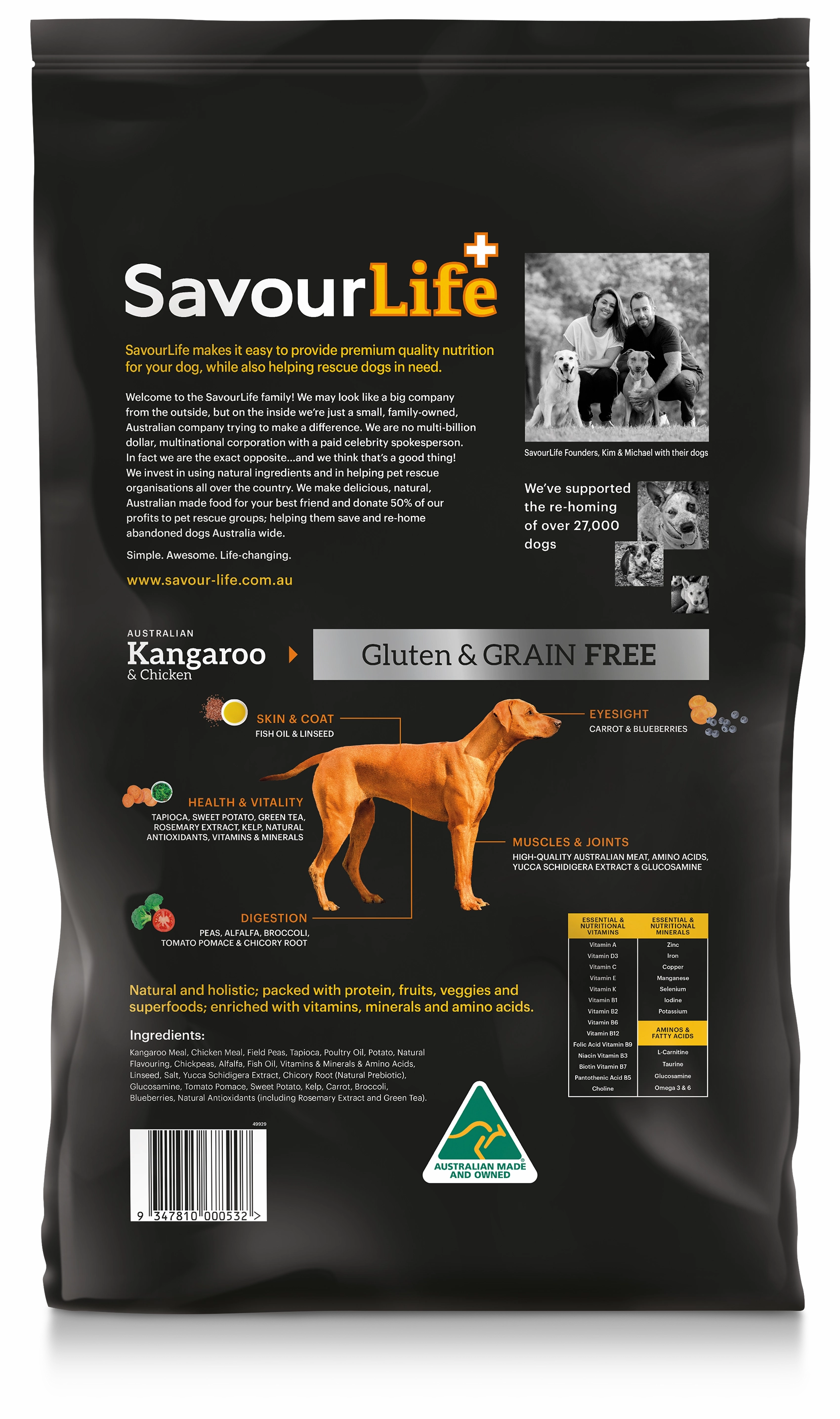 SavourLife - Grain Free Kangaroo & Chicken Dog Dry Food (10kg)