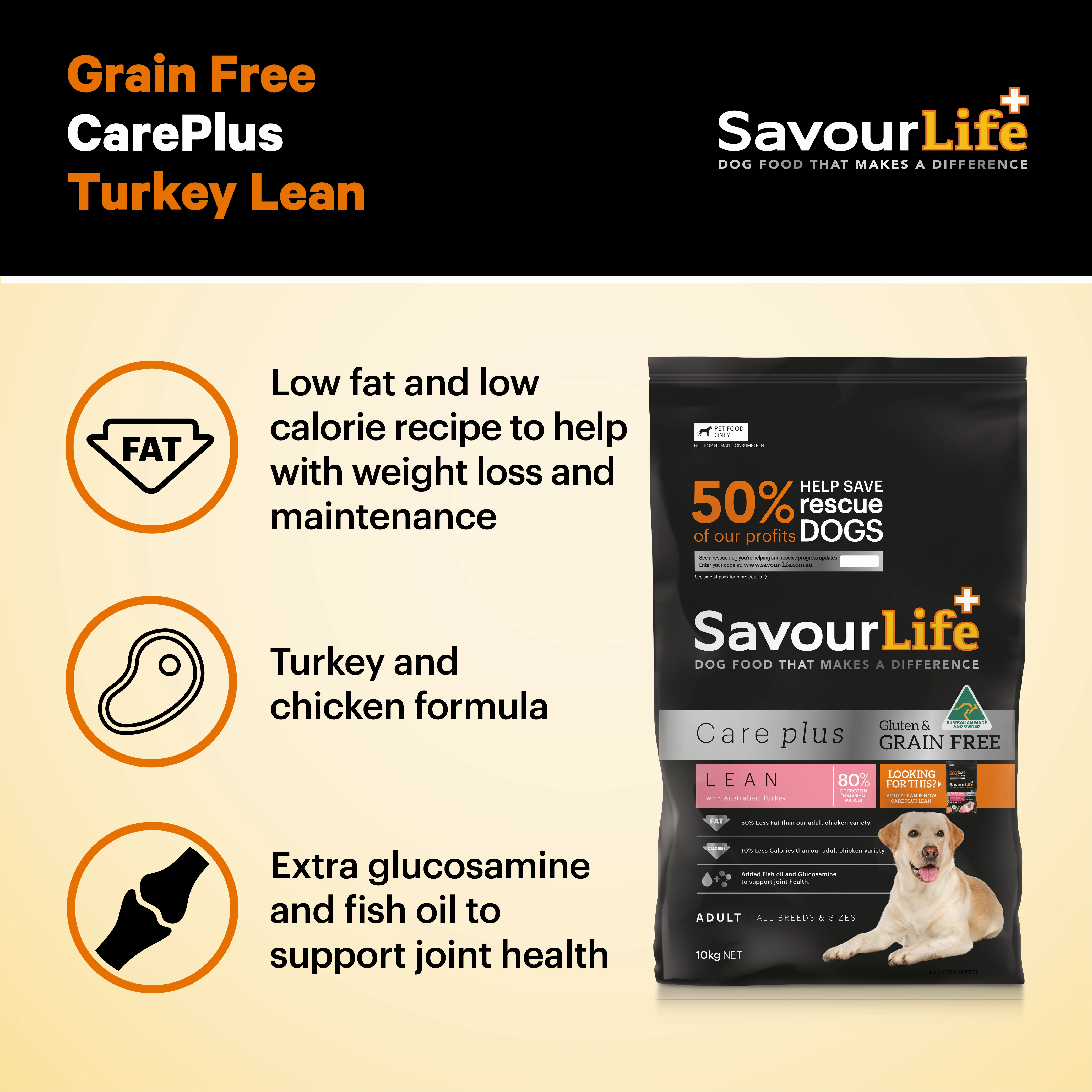 SavourLife - Grain Free Turkey CarePlus Lean Dog Dry Food (10kg)