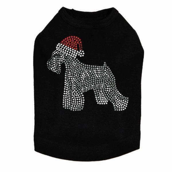Schnauzer Santa Rhinestone Dog Tank