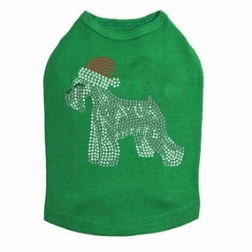 Schnauzer Santa Rhinestone Dog Tank
