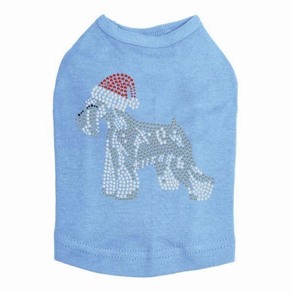 Schnauzer Santa Rhinestone Dog Tank