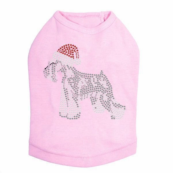 Schnauzer Santa Rhinestone Dog Tank