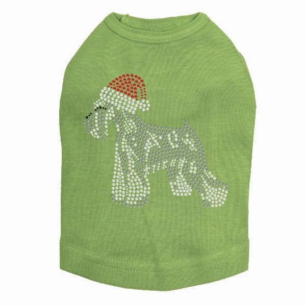 Schnauzer Santa Rhinestone Dog Tank