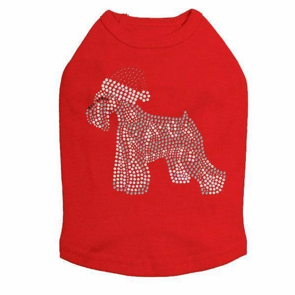 Schnauzer Santa Rhinestone Dog Tank