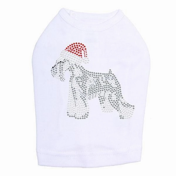 Schnauzer Santa Rhinestone Dog Tank