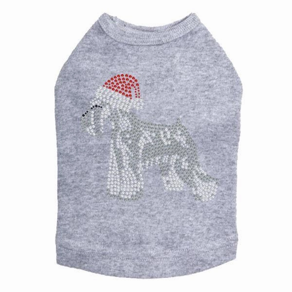 Schnauzer Santa Rhinestone Dog Tank