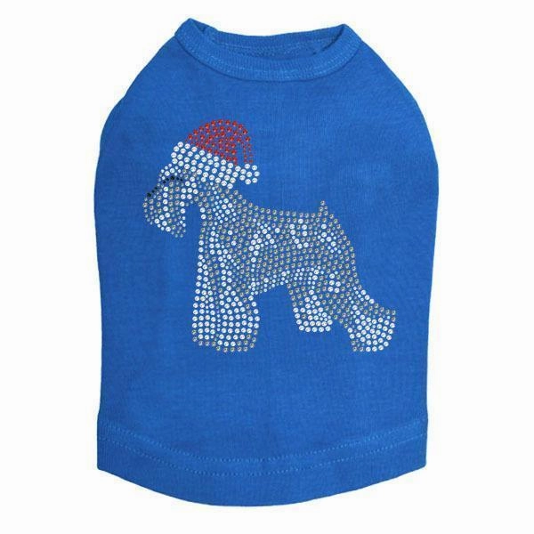 Schnauzer Santa Rhinestone Dog Tank