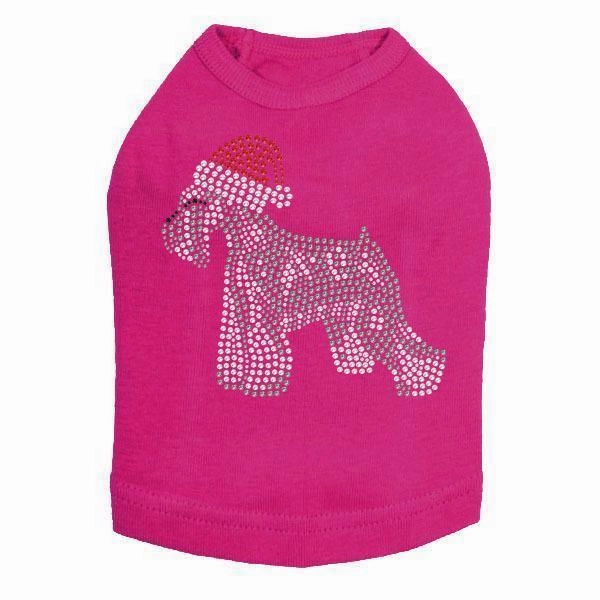 Schnauzer Santa Rhinestone Dog Tank