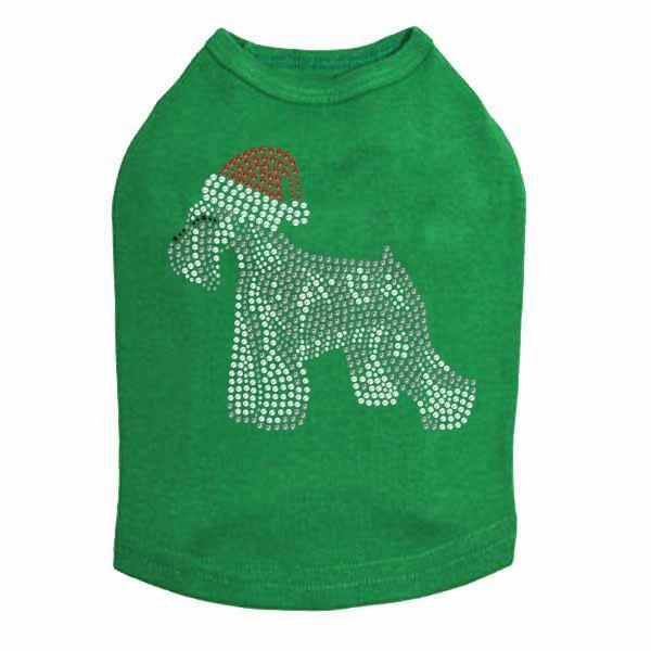 Schnauzer Santa Rhinestone Dog Tank