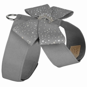 Silver Stardust Nouveau Bow Tinkie Dog Harness Platinum