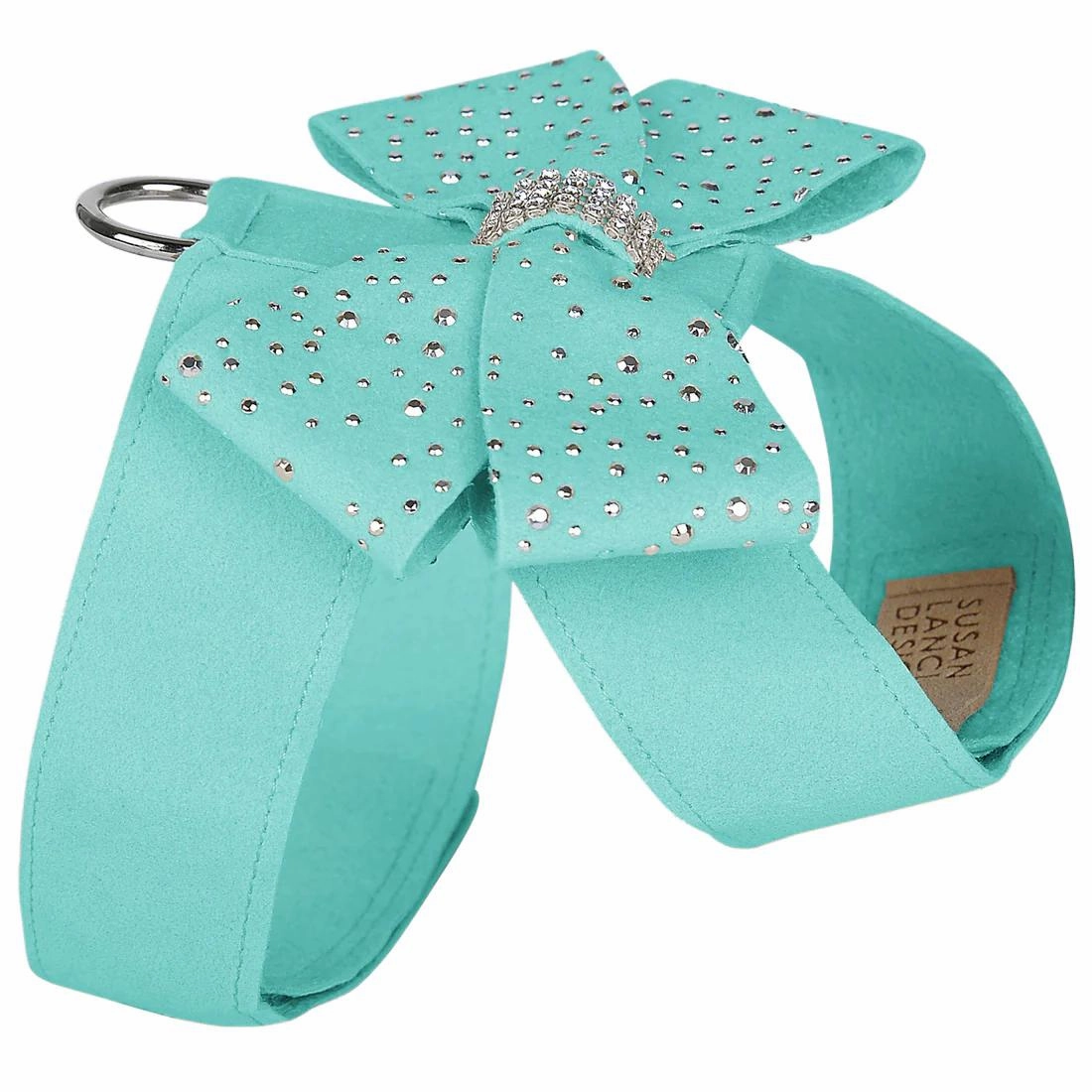 Silver Stardust Nouveau Bow Tinkie Dog Harness Tiffi Blue