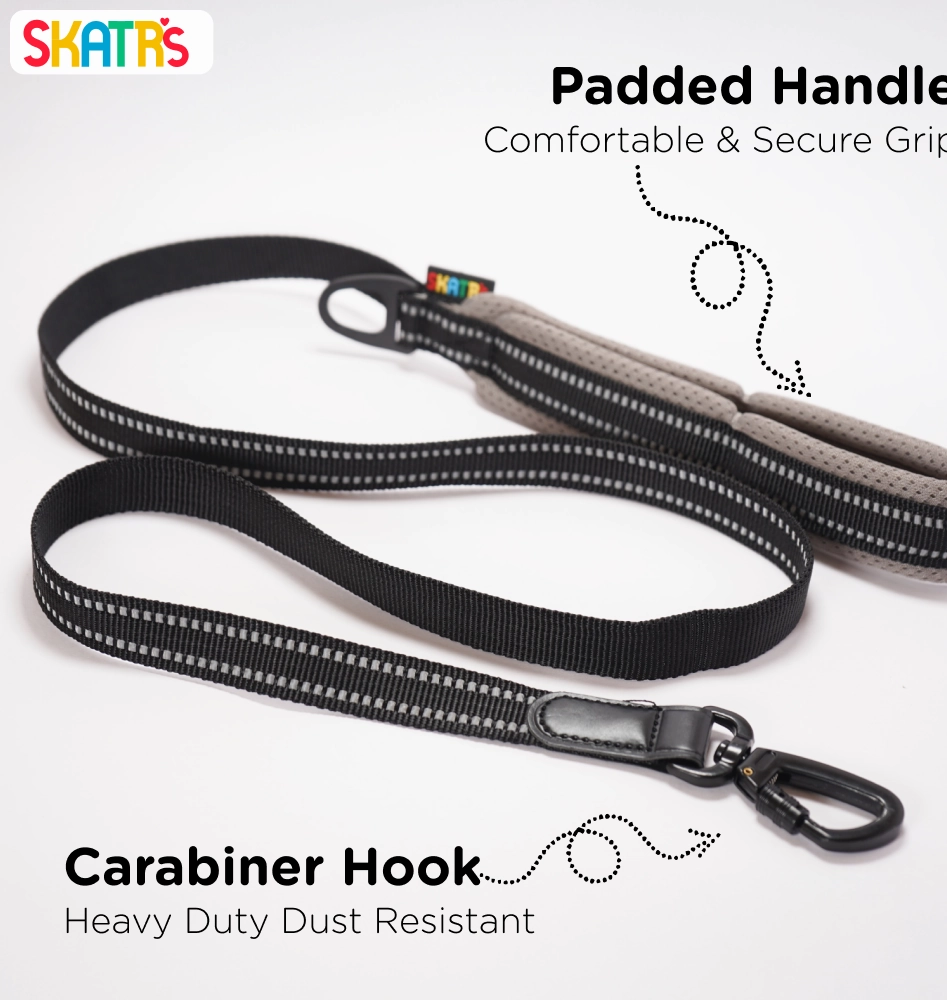 Skatrs Adventure in Style & Comfort Eclipse Leash for Dogs and Cats (Black)
