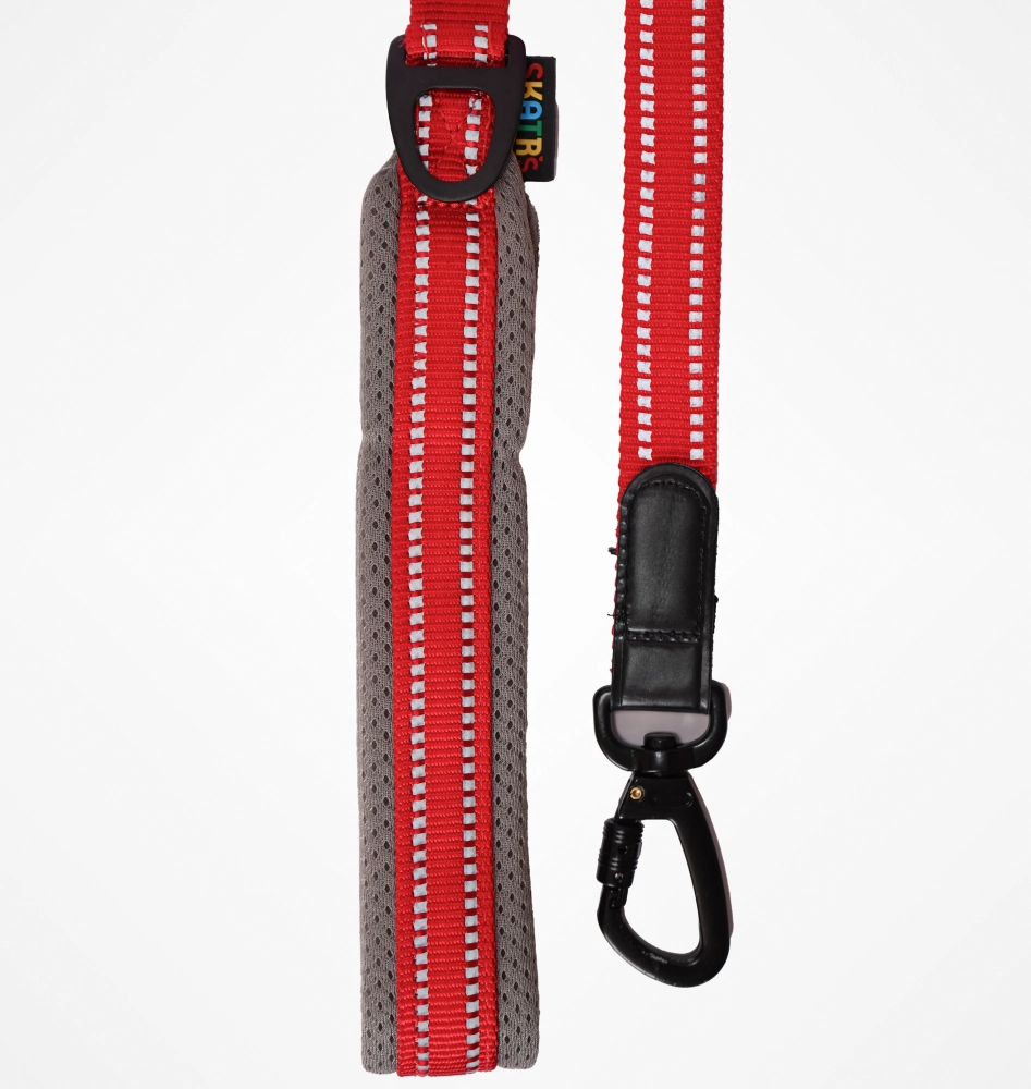 Skatrs Adventure in Style & Comfort Fiery Leash for Dogs and Cats (Red)