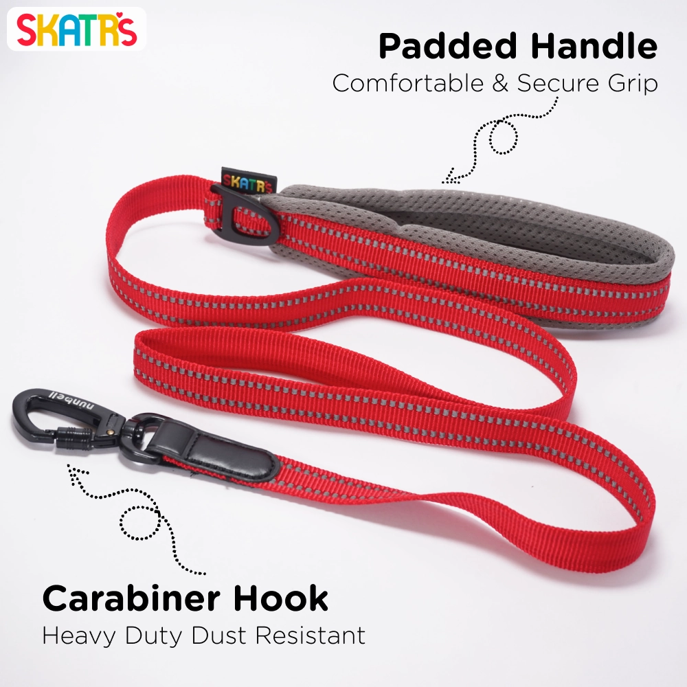 Skatrs Adventure in Style & Comfort Fiery Leash for Dogs and Cats (Red)