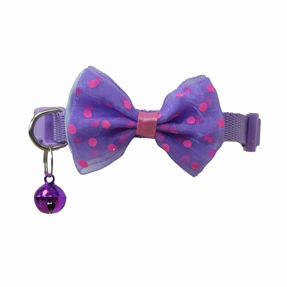 Skatrs Collar with Bow for Dogs and Cats (Purple)