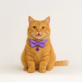 Skatrs Collar with Bow for Dogs and Cats (Purple)