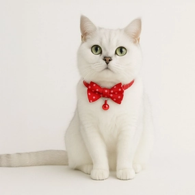 Skatrs Collar with Bow for Dogs and Cats (Red)