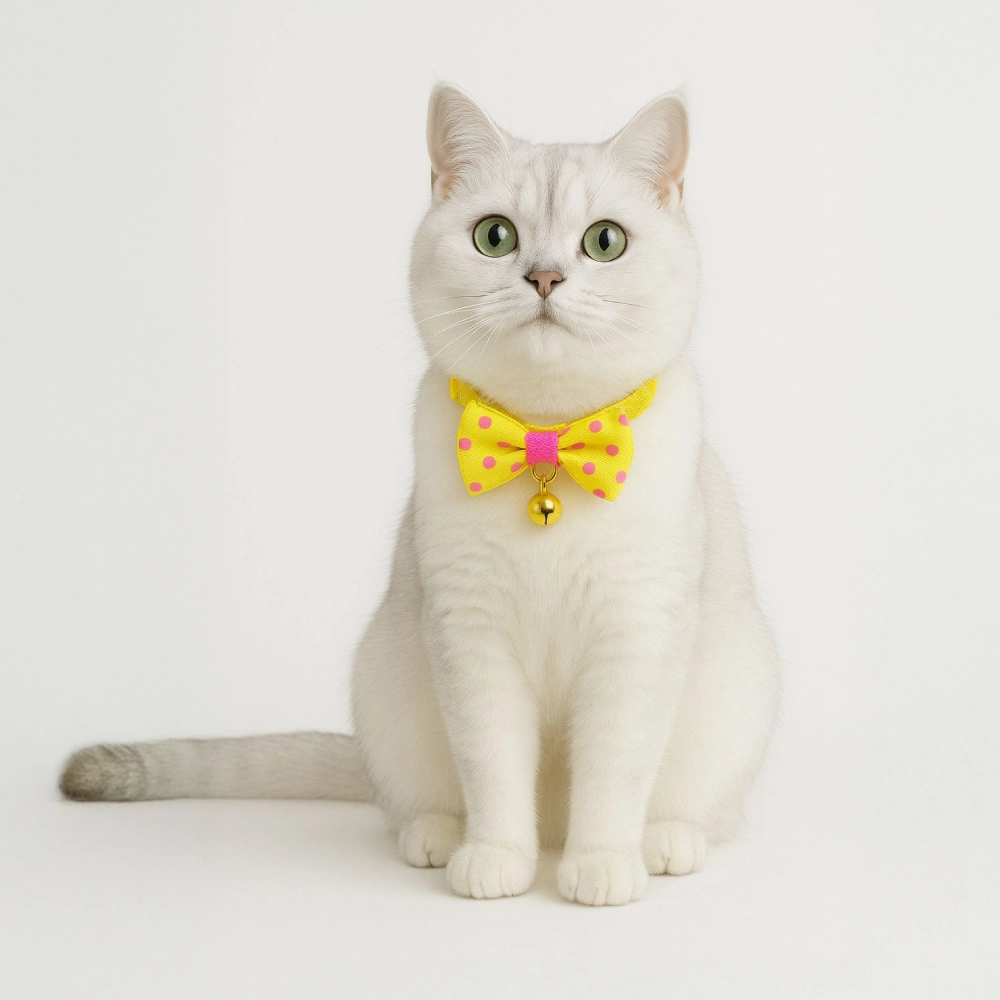 Skatrs Collar with Bow for Dogs and Cats (Yellow)