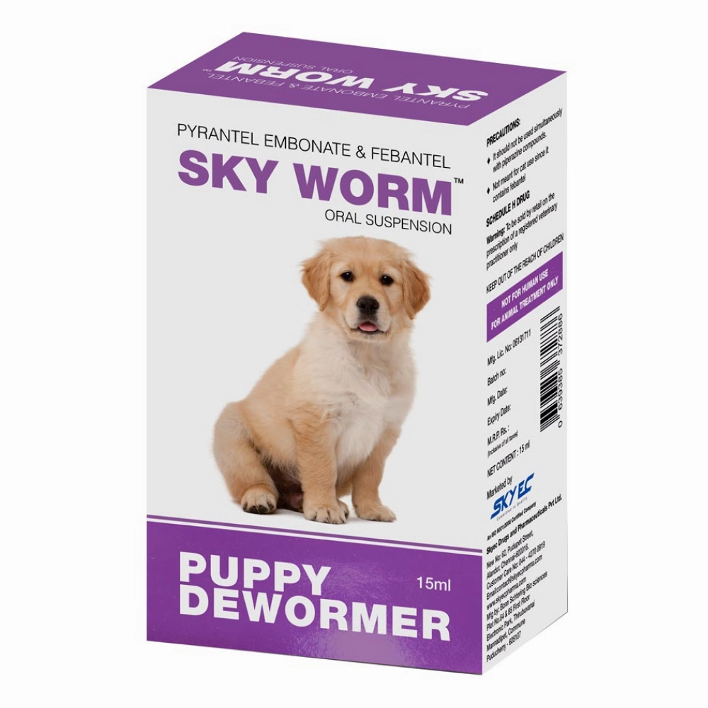 Skyec Skyworm Dewormer and Petup Drops Multi Vitamin Supplement for Puppies Combo