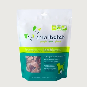 SMALLBATCH Freeze-Dried Raw Lamb Hearts Treat for Dogs and Cats