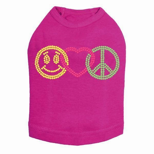 Smiley Face Rhinestone Dog Tank