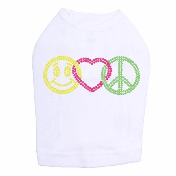 Smiley Face Rhinestone Dog Tank