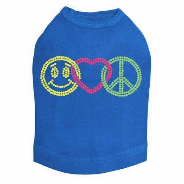 Smiley Face Rhinestone Dog Tank