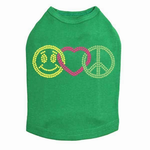 Smiley Face Rhinestone Dog Tank
