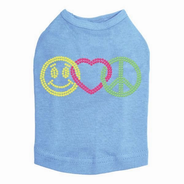 Smiley Face Rhinestone Dog Tank