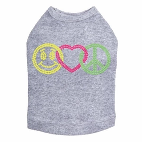 Smiley Face Rhinestone Dog Tank