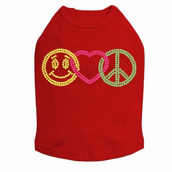 Smiley Face Rhinestone Dog Tank