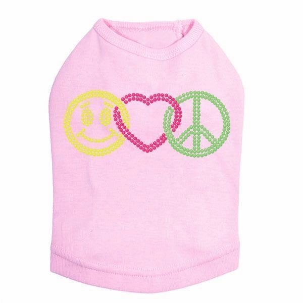 Smiley Face Rhinestone Dog Tank