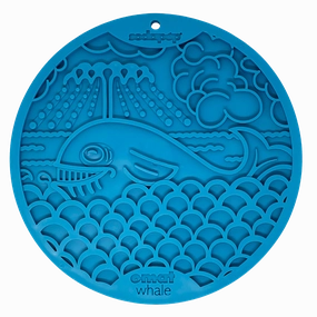 SodaPup Blue Whale Design eMat Enrichment Lick Mat With Suction Cups for Dogs