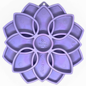 SodaPup Pastel Purple Mandala Softie eTray Enrichment Shallow Slow Feeder Bowl with Suction Cups for Dogs