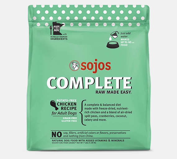 Sojos Complete Chicken Recipe Adult Freeze-Dried Grain-Free Raw Dog Food