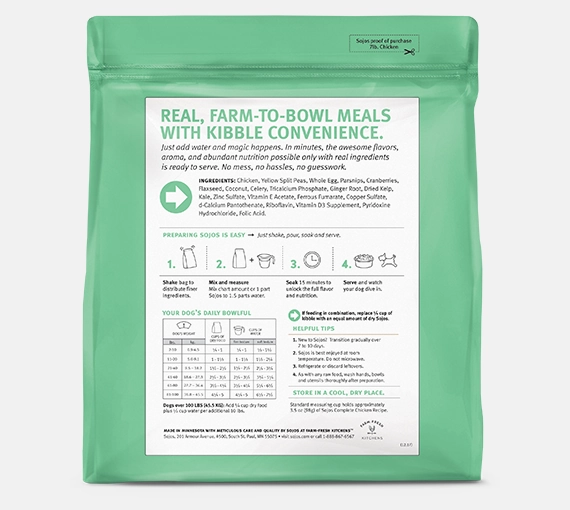 Sojos Complete Chicken Recipe Adult Freeze-Dried Grain-Free Raw Dog Food